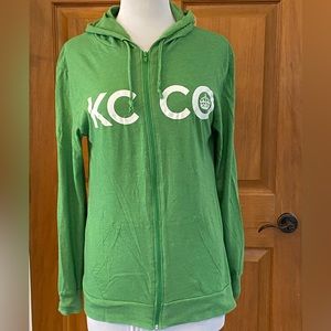Light weight Chive KCCO hoodie. Light green.